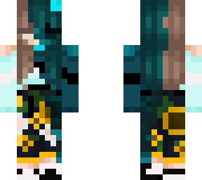 cute twin skin skin edited to half demon girl. more cyan
