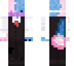 half blue half pink axolotl