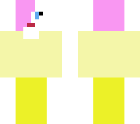 invisible girl with yellow clothes n' pink hair!