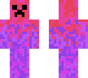 cool blue and red creeper skin