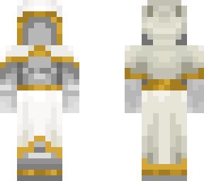 demon in white and gold white skin whit clothes