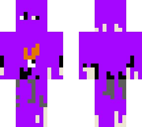 person with chicken leg shirt covered with purple goo