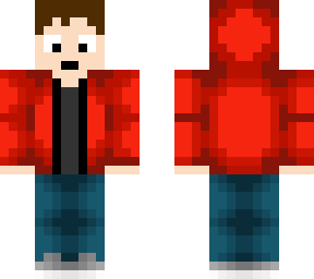 red jacket unzipped