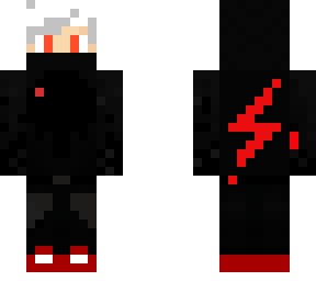 red lightning red eyes white hair cool guy