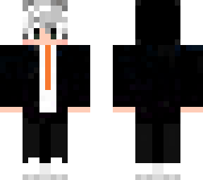 white hair black hoodie