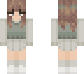 white skirt + green vest