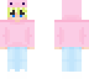 Axolotl boy blue eyes blond hair | Minecraft Skin