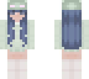 blue haired frog girl
