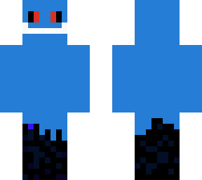 blue monster covered in paint