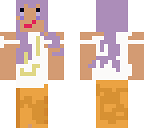 cute purple haired and purple eye girl with smily top