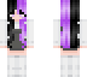 purple split hair girl dress with stockings