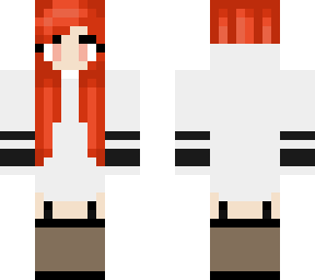 red head white hoodie