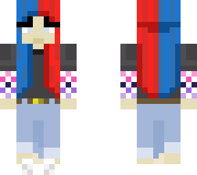 blue and red haired girl