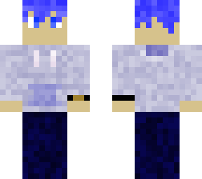 blue hair w/ hoodie