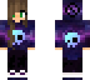 girl with galaxy skull hoodie