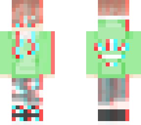 glitched boy green hoodie