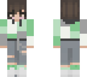 green and gray colour block hoodie