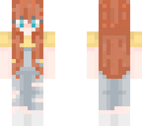 overalls soft girl (red head and blue eyes)