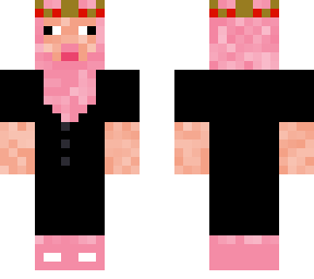 pink sheep with crown and button down