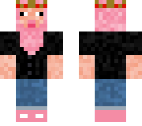 pink sheep with crown and button down