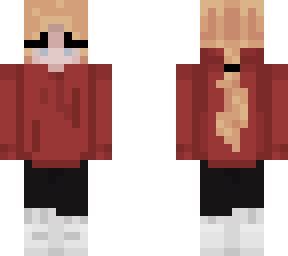 red sweatsirt