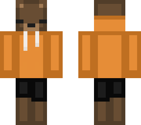 bear with orange hoodie