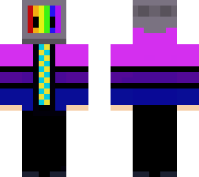 bi pride tv head (checkered shirt)