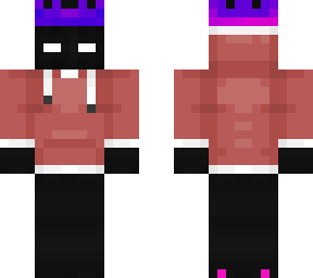 Black Purple King With Red Hoodie Minecraft Skin