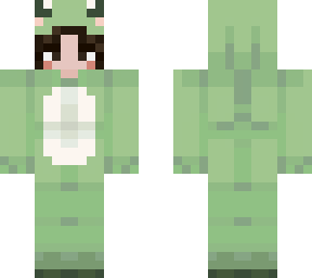 dark brown hair and eyes frog onesie