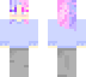 girl with blue and pink hair
