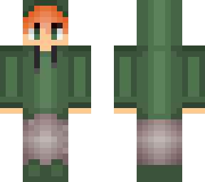 green hoodie person