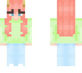 green hoodie ram horned girl