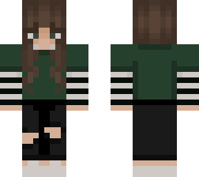 green t-shirt: female with collar