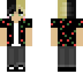 person in strawberry button up