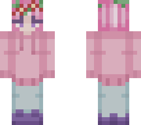 pink with flowers
