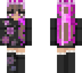purple hair girl skin