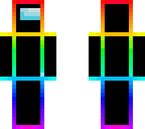 rainbow outlined among us skin