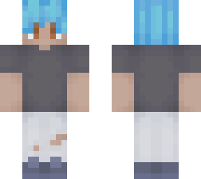 blue haired person.