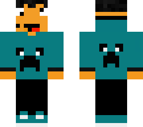 brown creeper gamer boy (teal gamer piggy edit og skin by cammyo12) v2+fix