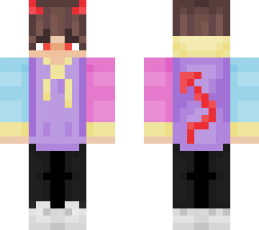 brunette devil and hoodie