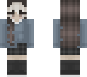 casual plaid (with blonde bangs)