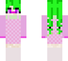 cool green hair girl