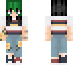 green and black hair