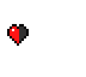 half-heart pixel art! hey that rhymes!