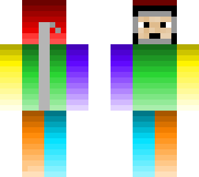 multi colored fade minecraft suit