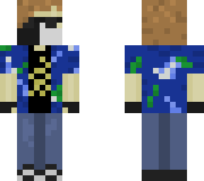 ranboo blue hawaiian shirt w/ mask