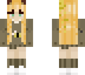 red head with bee sweater