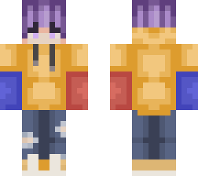 yellow sweater purple hair! (fixed version!)