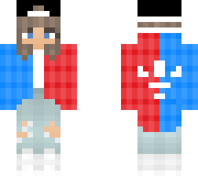 adidas color block flannel jacket adidas girl- red and blue- v2