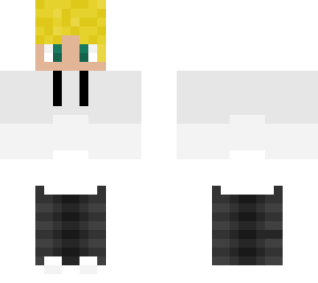 boy with fluffy white hoodie and black pants